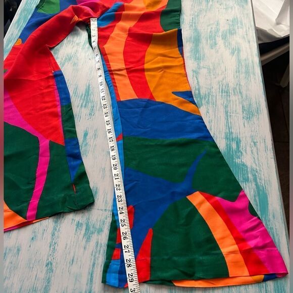 NWT Farm Rio Colorful Leaves Flared Pants - Picture 4 of 10